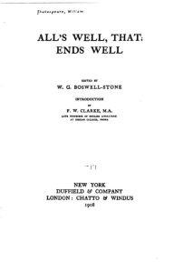 Title: All's Well, That Ends Well, Author: William Shakespeare