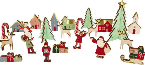 Festive Village Wooden Advent Calendar