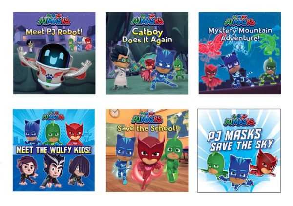 PJ Masks Take-Along Adventures! (Boxed Set): Catboy Does It Again; Meet PJ Robot!; Mystery Mountain Adventure!; PJ Masks Save the School!; Meet the Wolfy Kids!; PJ Masks Save the Sky