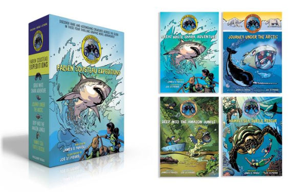 Fabien Cousteau Expeditions (Boxed Set): Great White Shark Adventure; Journey under the Arctic; Deep into the Amazon Jungle; Hawai'i Sea Turtle Rescue