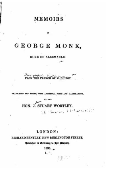 Memoirs of George Monk, Duke of Albemarle
