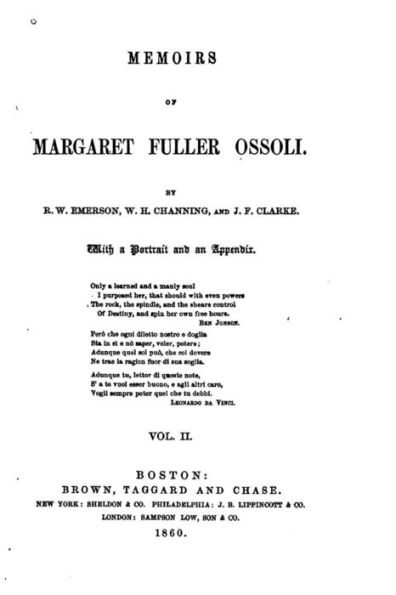 Memoirs of Margaret Fuller Ossoli