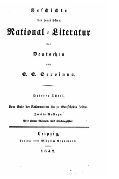 Geschichte der Poetischen National-Literatur der Deutschen