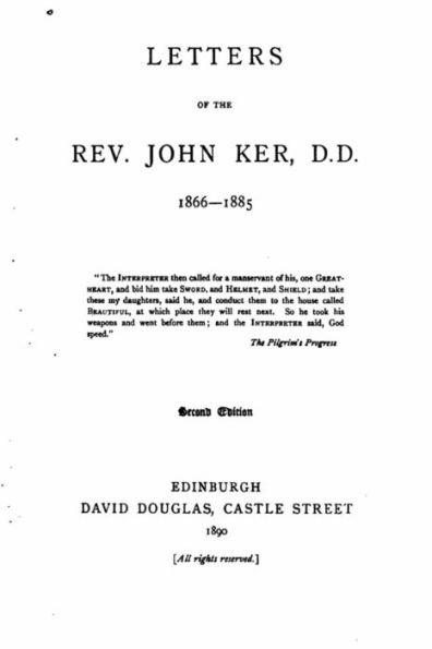 Letters of the Rev. John Ker, D.D.