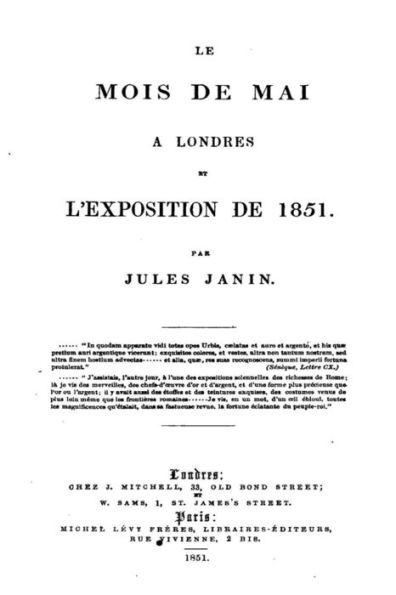 Le Mois de Mai à Londres et l'Exposition de 1851