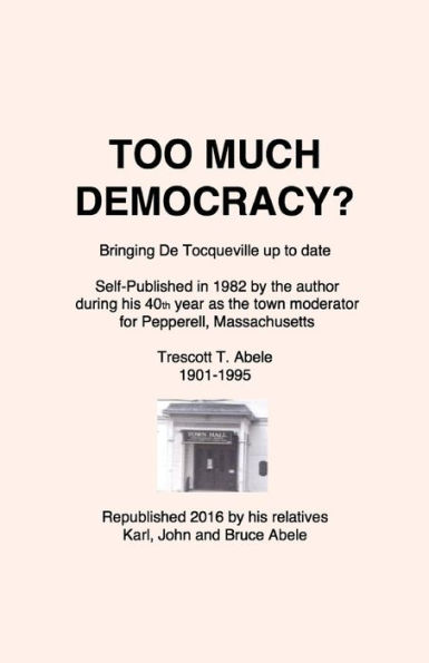 Too Much Democracy?: Bringing De Tocqueville up to date