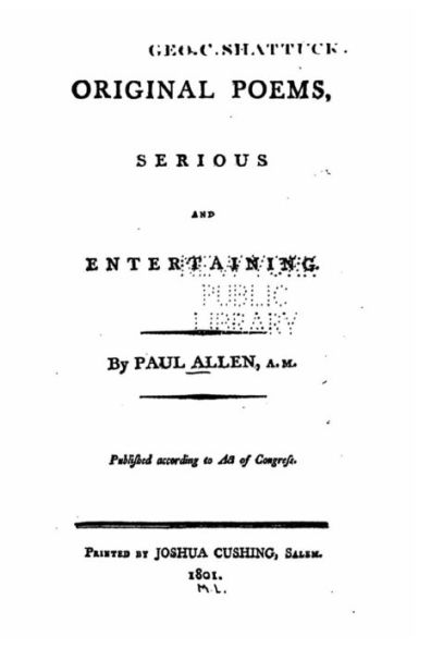 Original Poems, Serious and Entertaining