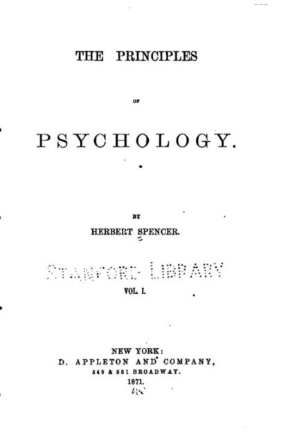 The Principles of Psychology - Vol. I by Herbert Spencer, Paperback ...