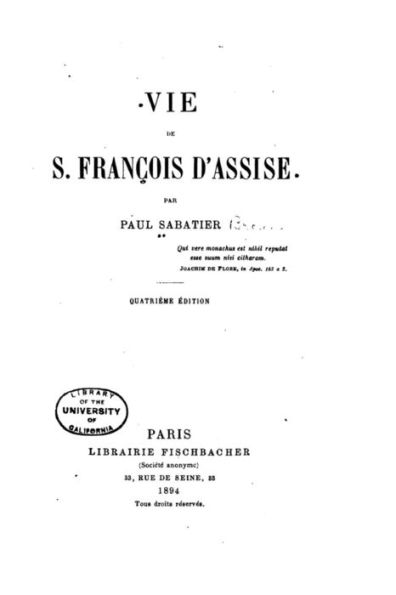 Vie de S. François d'Assise