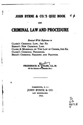 John Byrne And Cos Quiz Book On Criminal Law And Procedurepaperback - 