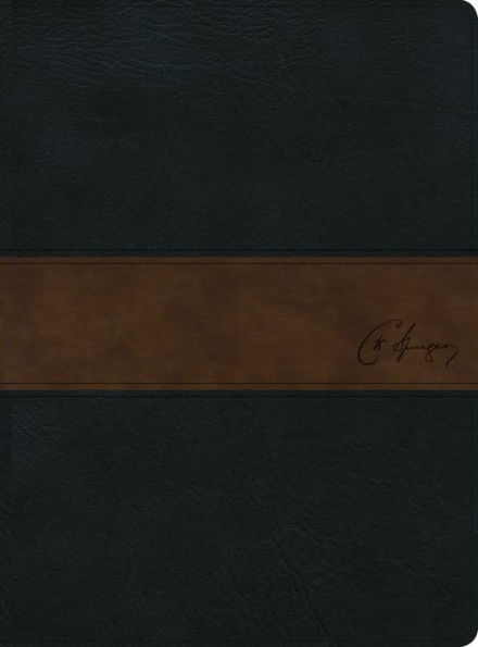RVR 1960 Biblia de estudio Spurgeon, negro/marrón símil piel