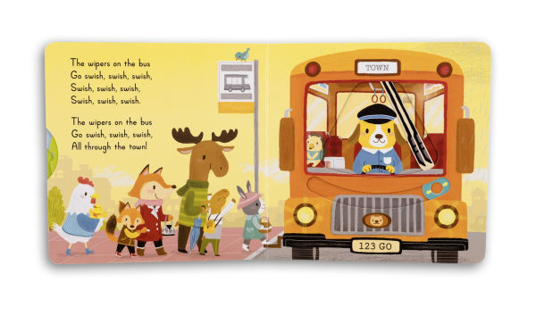 The Wheels on the Bus: (A Classic Nursery Rhyme Board Book with Interactive Sliders and QR Code for Instrumental and Vocal Versions - For Babies and Toddlers)