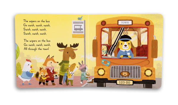 The Wheels on the Bus: (A Classic Nursery Rhyme Board Book with Interactive Sliders and QR Code for Instrumental and Vocal Versions - For Babies and Toddlers)