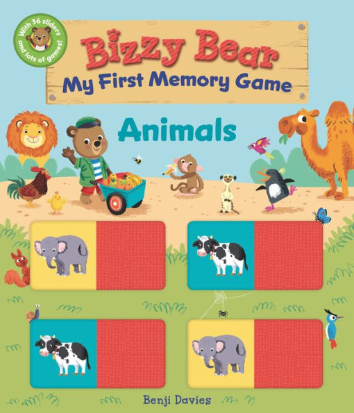 Bizzy Bear: My First Memory Game: Animals: (Interactive Memorization Board Book About Animals on the Farm, at the Zoo, and In the Sea for Toddlers - With Sturdy Slides to Push and Pull)