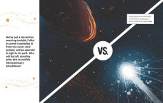 Alternative view 2 of Cosmic Collisions: Asteroid vs. Comet