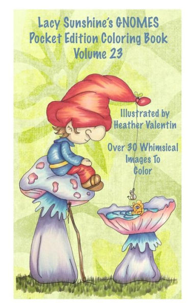 Lacy Sunshine's Gnomes Coloring Book Volume 23: Heather Valentin's Pocket Edition Whimsical Garden Gnomes Coloring For Adults and Children Of All Ages