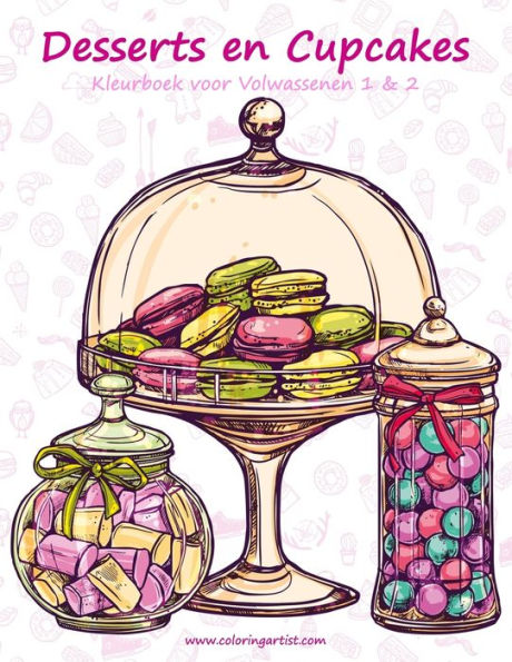 Desserts en Cupcakes Kleurboek voor Volwassenen 1 & 2