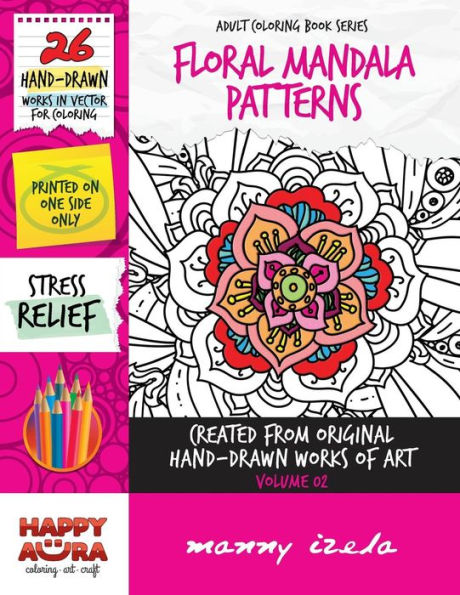 Adult Coloring Book - Floral Mandala Patterns - Vector Drawings - Vol. 02