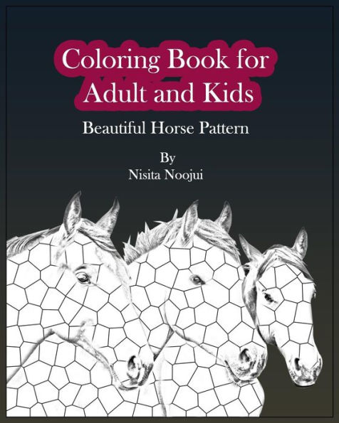 Coloring Book for Adult and Kids: Beautiful Horse Pattern