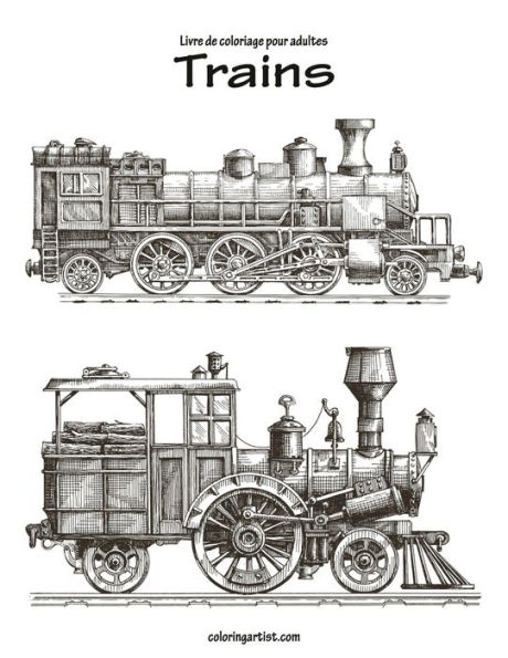 Livre de coloriage pour adultes Trains 1