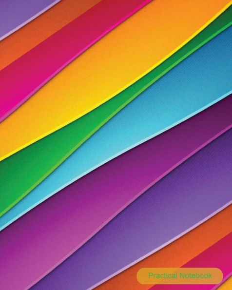 Practical Notebook: Colorful Stripe Design College Ruled Exercise Book Notebook With 150 Pages For Office, Home and School. Cool Lined Journal Notebook To Write In For Men, Women, Girls, Boys,8"x10" paperback
