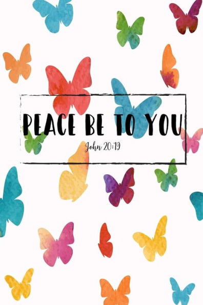 Peace be to you: Bible Verse Quote Cover Composition Notebook Portable