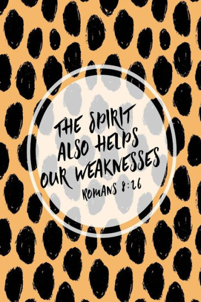 The Spirit also helps our weaknesses: Bible Verse Quote Cover Composition Notebook Portable