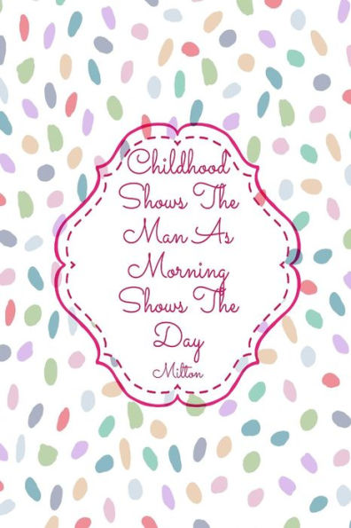 Childhood shows the man as morning shows the day: Blank Lined Quote Book Portable