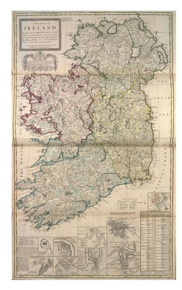 An Antique 1736 Map of Ireland Journal: 100 Page Lined Journal