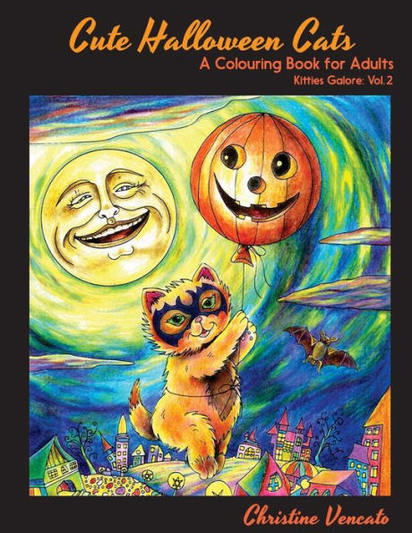 Cute Halloween Cats: A Cats and Kittens Colouring Book for Adults