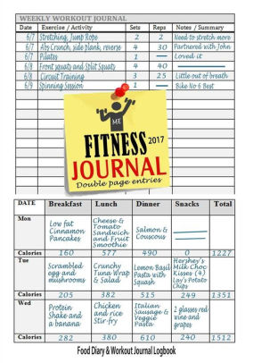 fitness journal 2017 workout log food journal keep fit track