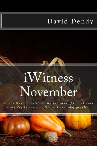 iWitness November: To challenge ourselves to see the hand of God at work every day in everyday life with everyday people...