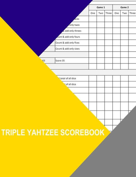 Triple Yahtzee Scorebook