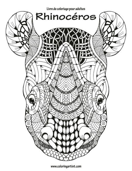 Livre de coloriage pour adultes Rhinocéros 1