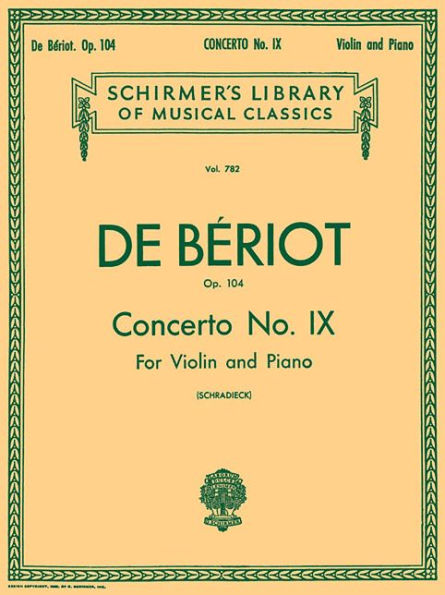 Concerto No. 9 in A Minor, Op. 104: Schirmer Library of Classics Volume 782 Score and Parts