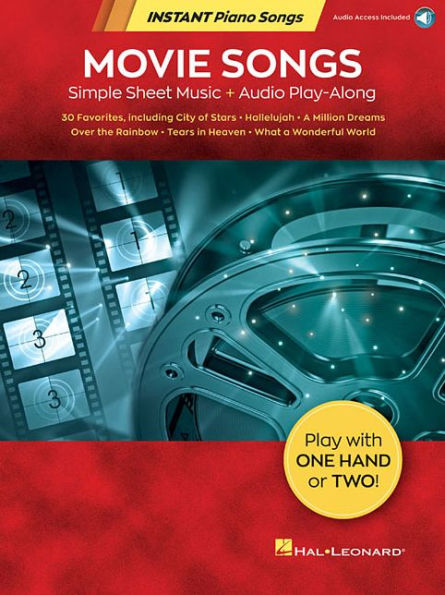 Movie Songs - Instant Piano Songs Simple Sheet Music + Audio Play-Along Book/Online Audio