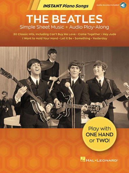 The Beatles - Instant Piano Songs Simple Sheet Music + Audio Play-Along Book/Online Audio