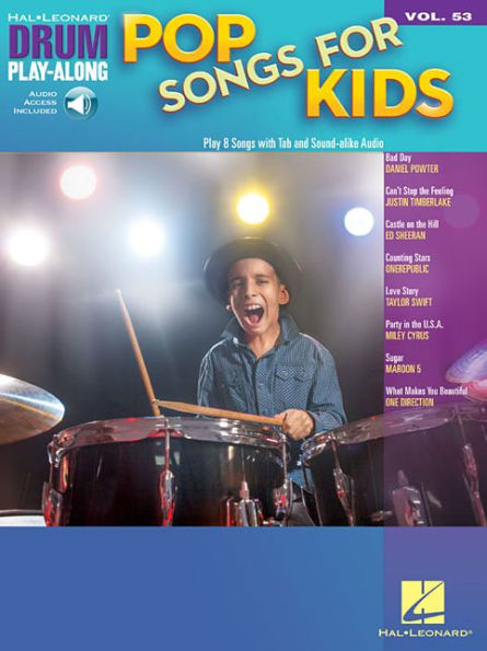Pop Songs for Kids: Drum Play-Along Volume 53
