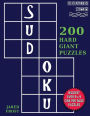 Sudoku 200 Hard Giant Puzzles: Each Huge Puzzle Fills Whole 8 Page. Easy To Read With Tons Of Space For Notes.