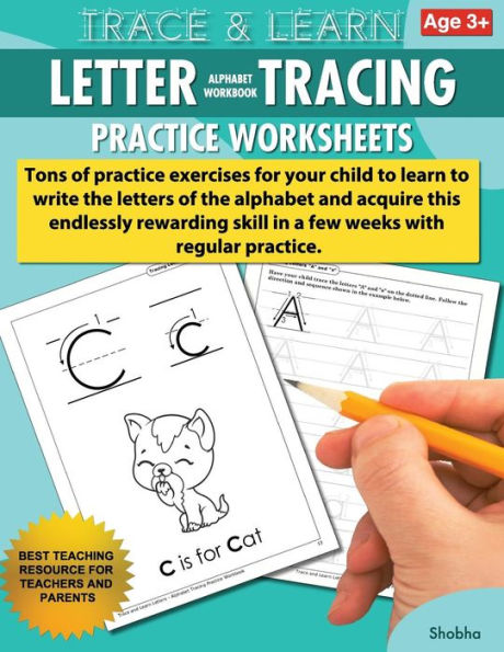 Trace & Learn Letters Alphabet Tracing Workbook Practice Worksheets: Daily Practice Guide for Pre-K Children