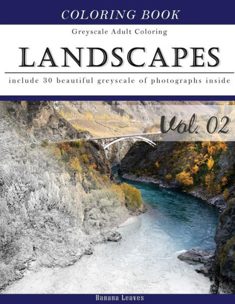 Landscapes Art: Gray Scale Photo Adult Coloring Book, Mind Relaxation Stress Relief Coloring Book Vol2: Series of coloring book for adults and grown up, 8.5" x 11" (21.59 x 27.94 cm)