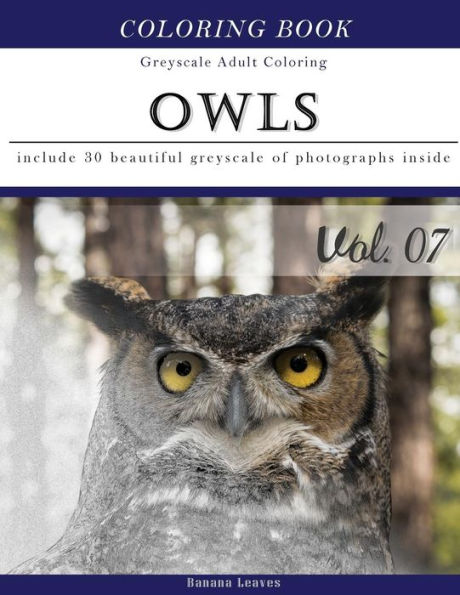Owls World: Animal Gray Scale Photo Adult Coloring Book, Mind Relaxation Stress Relief Coloring Book Vol7: Series of coloring book for adults and grown up, 8.5" x 11" (21.59 x 27.94 cm)