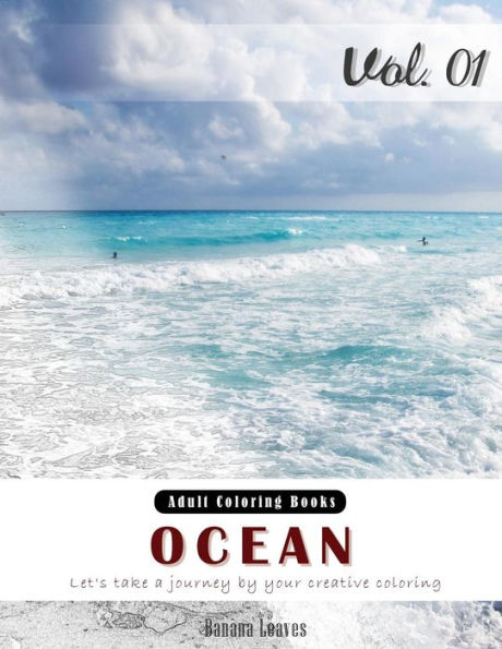 Ocean: Nature View and Travel Gray Scale Photo Adult Coloring Book, Mind Relaxation Stress Relief Coloring Book Vol1: Series of coloring book for adults, grown up, and kids 8.5" x 11" (21.59 x 27.94 cm)