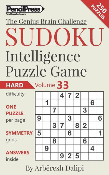 Sudoku Puzzle Books Volume 33. Hard. Sudoku Intelligence Puzzle Game