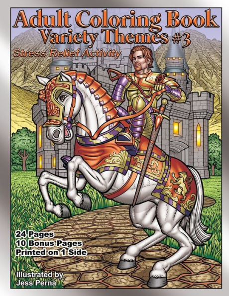 Adult Coloring Book Variety Themes #3: Stress Relief Activity