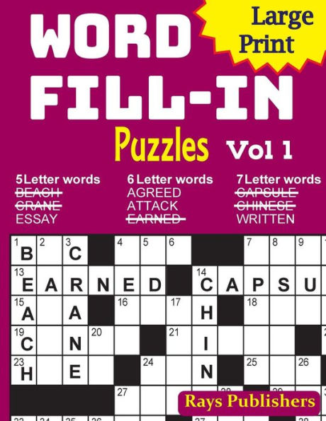 Large Print Word Fill-in Puzzles