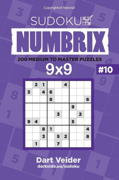 Sudoku - 200 Medium to Master Puzzles 9x9 (Volume 10)