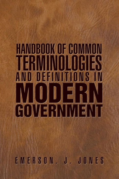 Handbook of Common Terminologies and Definitions Modern Government