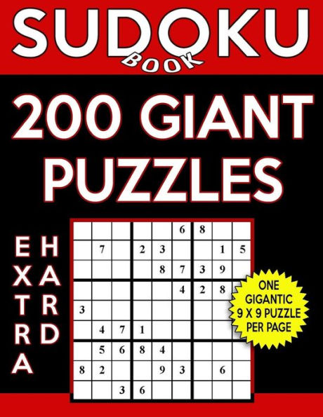 Sudoku Book Extra Hard Giant Puzzles: Sudoku Puzzle Book With One Gigantic Puzzle Per Page