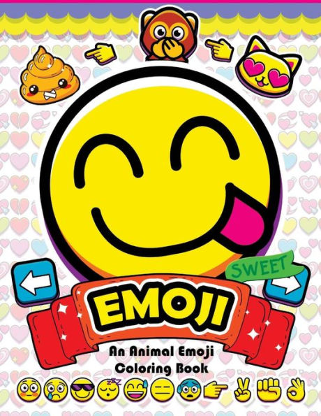 Emoji Coloring Book: Fun Emoji and Animal Designs, Collages and Funny